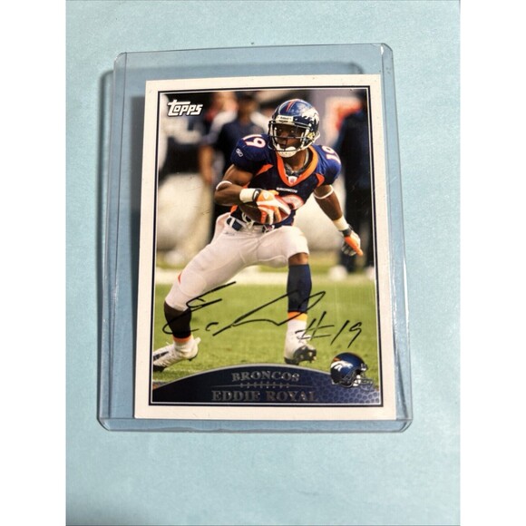 Eddie Royal -Denver Broncos -On Card Autographed -2009 Topps #249 Promo w/certs - Picture 1 of 3